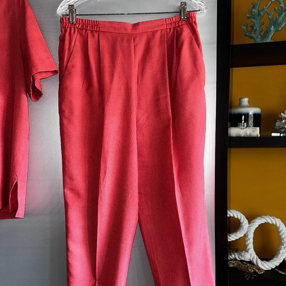 Vintage Patchington 3 pc Set seashell coral pink Jacket Pants Top sz S small - Picture 6 of 15